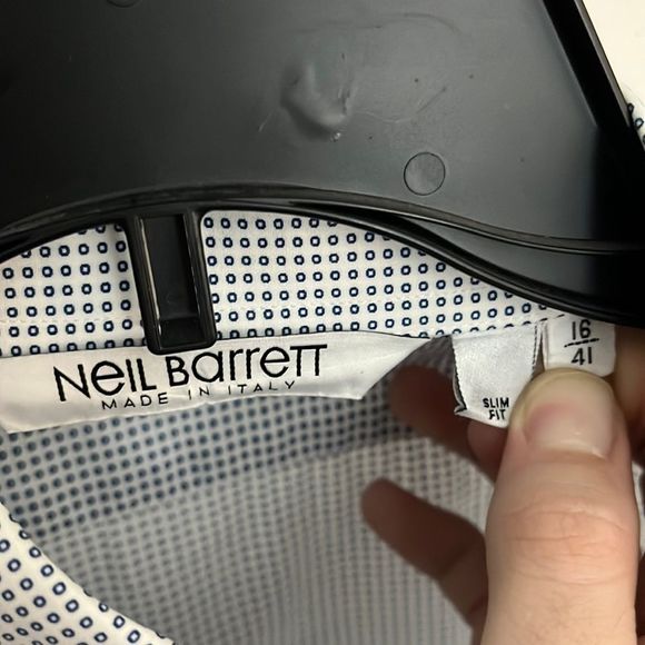 Neil Barrett Dot Print sz16 Slim Fit Button-Up - Picture 2 of 8